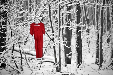 Red Dress in Winter